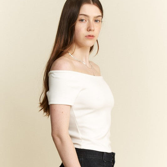 White Off-The-Shoulder Top