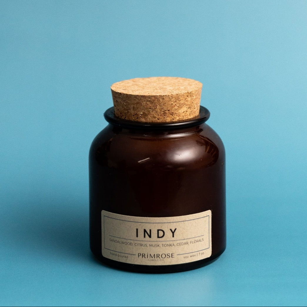 Indy Soy Wax Candle - Cedar, Sandalwood + Citrus