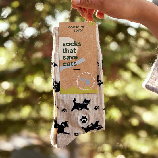 Socks That Save Cats - Beige Socks