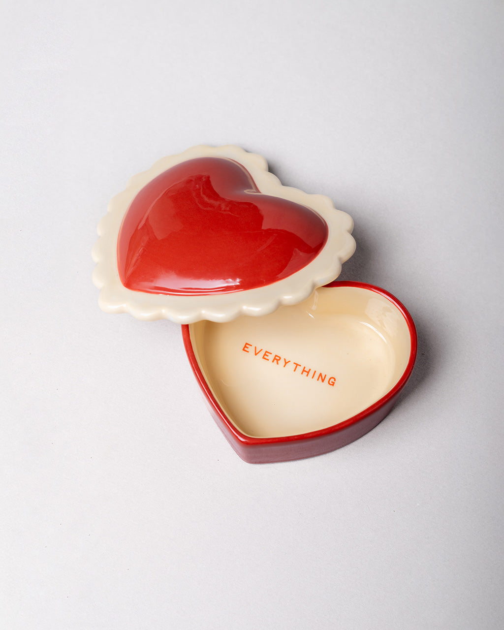 Ceramic Heart Trinket Box w/ Lid