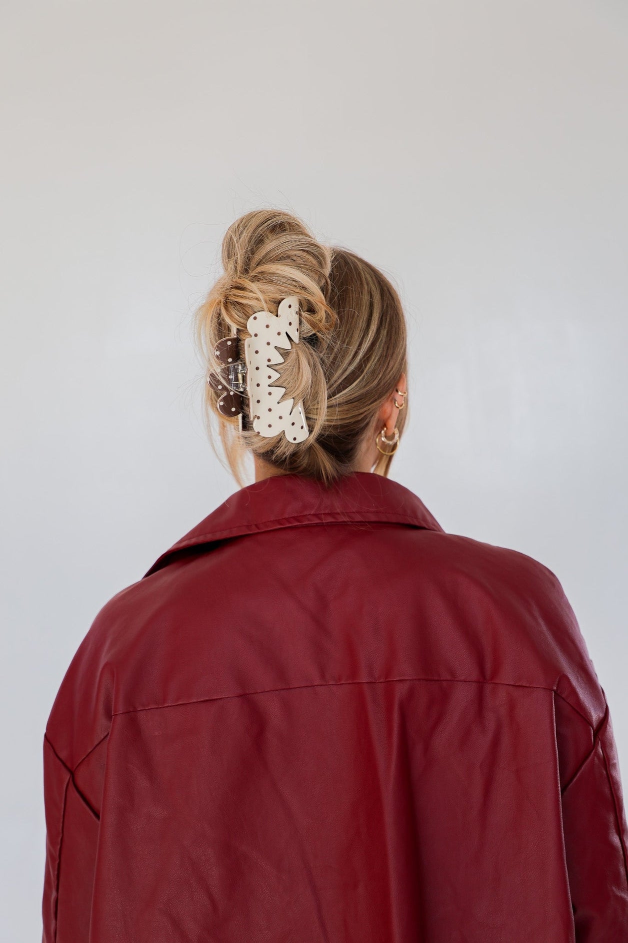 Brown & Cream Petal Arch Claw Clip