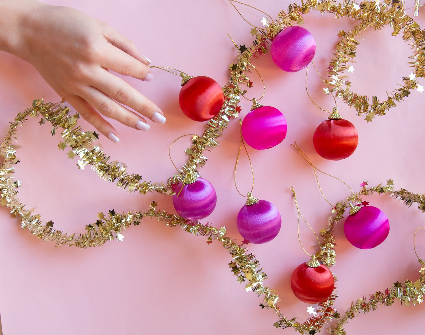 Retro Satin Ornaments - Set of 9 - Mini