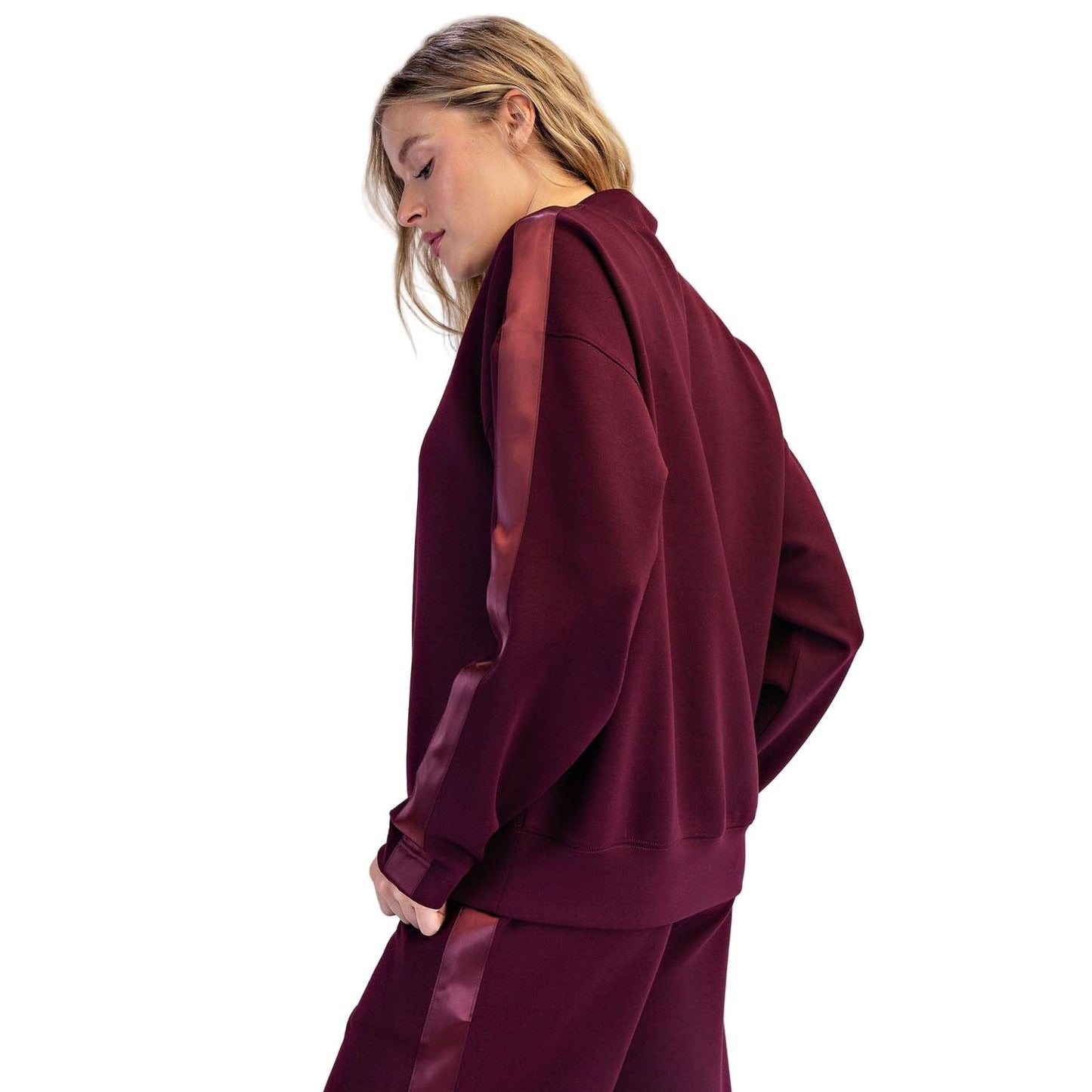 Luxe Satin Crewneck Pullover