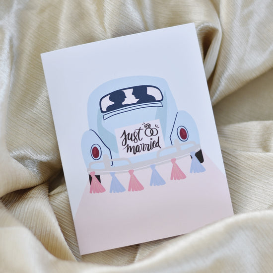 Newlywed Wedding Beetle Congratulations Greeting Card