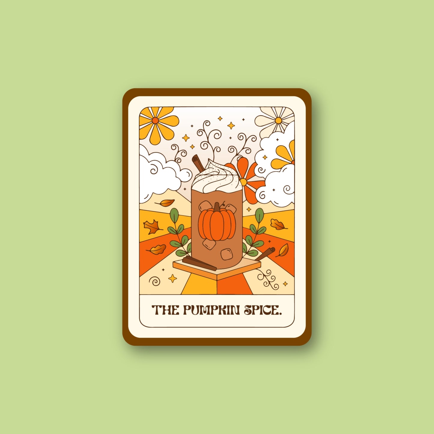Pumpkin Spice Latte Tarot Card Sticker