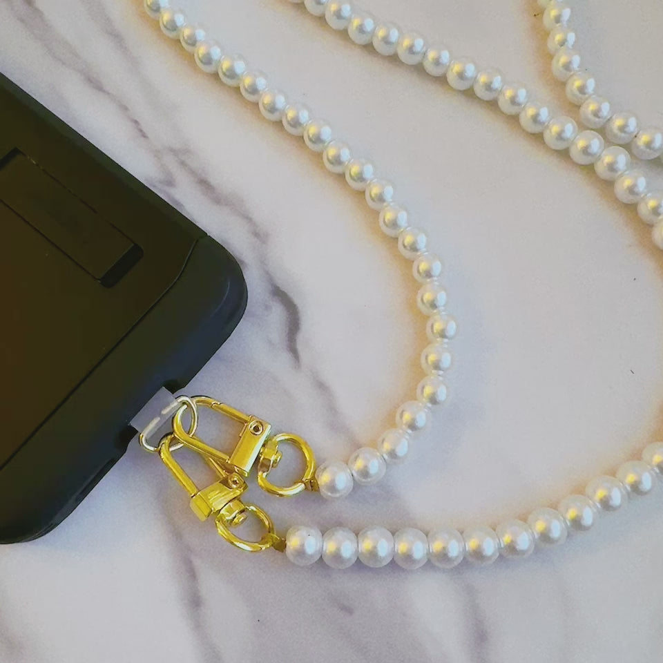 Pearl Channel Crossbody Lanyard / Bag Chain