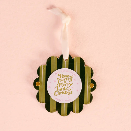 Picture Frame Ornament - Evergreen Stripes