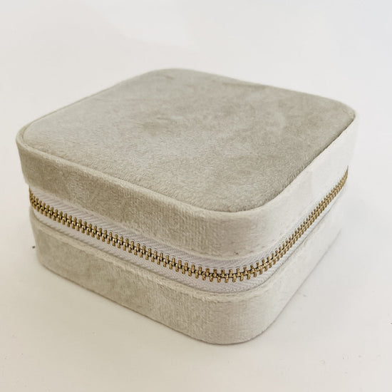 Velvet Travel Jewelry Box with Mirror