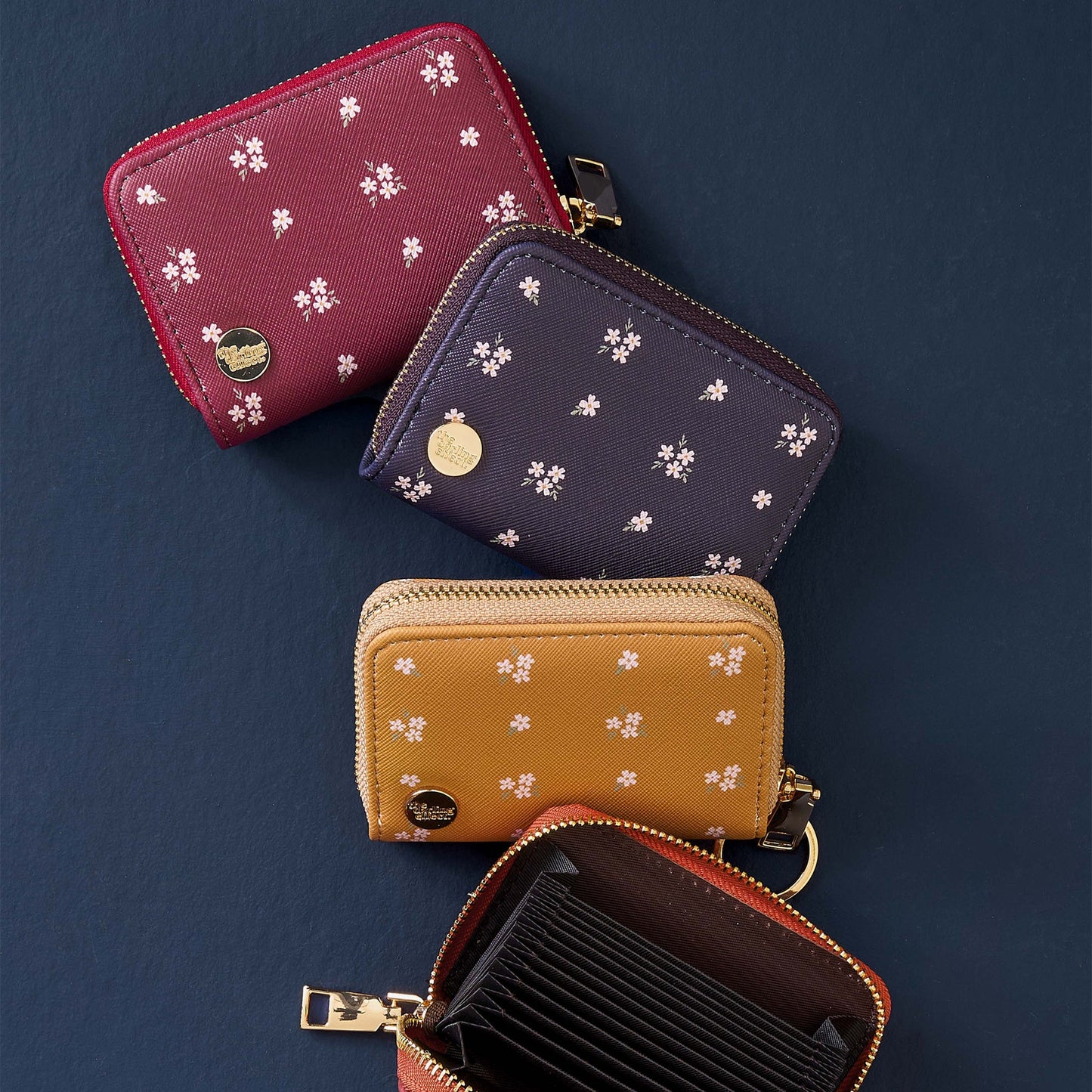 Zip Around Card Wallet - Cognac Check