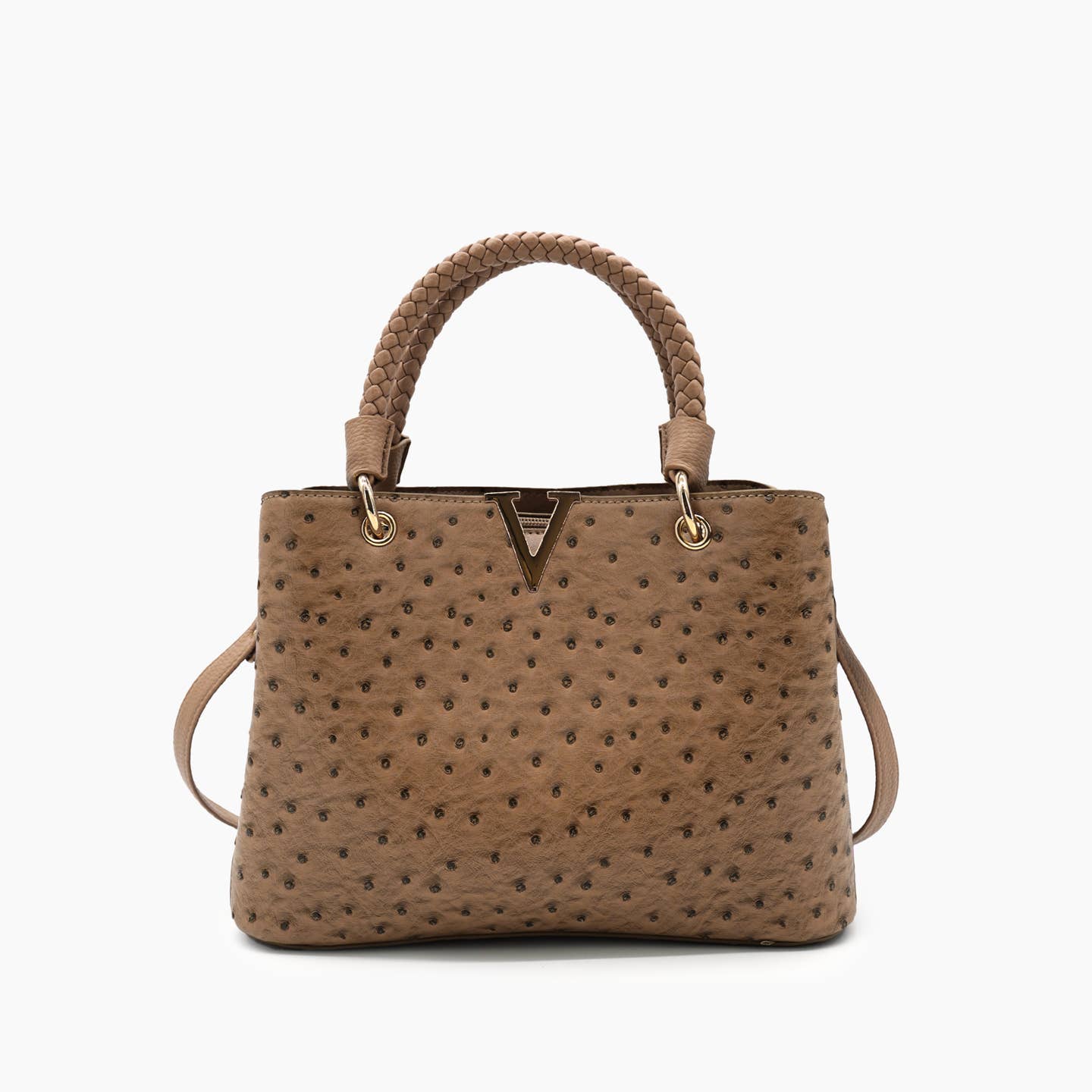 Mireille Pleated Ostrich Shoulder Purse