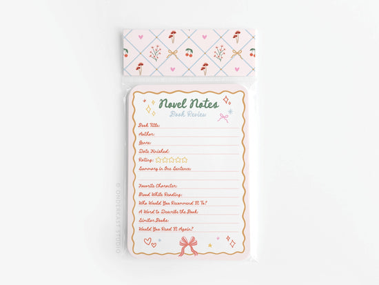 Coquette Novel Notes Book Review Card - Set of 8