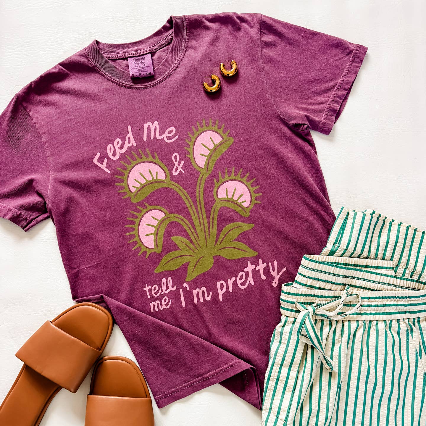 Feed Me Tell Me I’m Pretty Plant Lover Graphic T Shirt