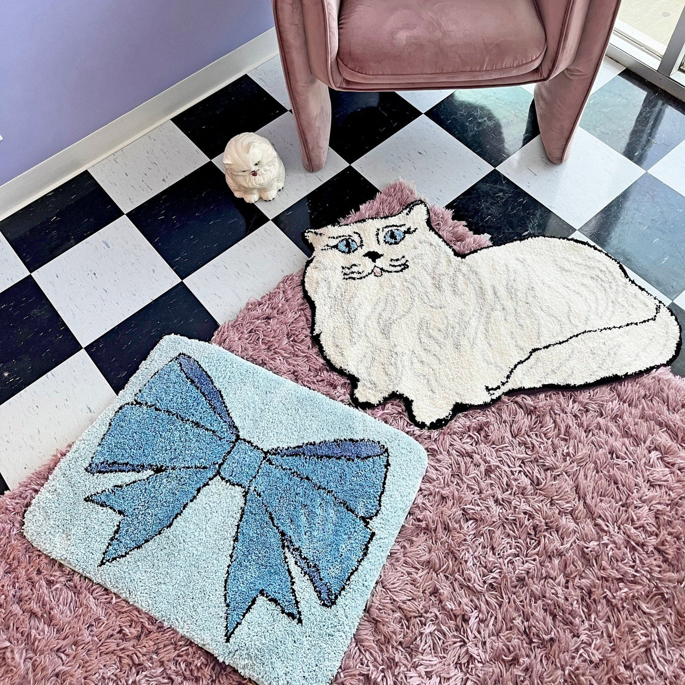 Coquette Blue Bow Rug