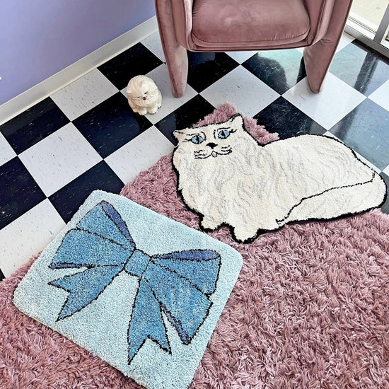 Coquette Blue Bow Rug