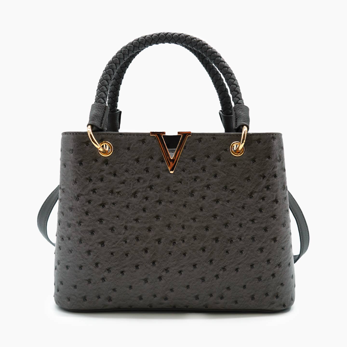 Mireille Pleated Ostrich Shoulder Purse