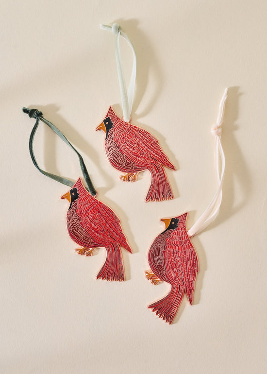 Cardinal Enamel Christmas Ornament