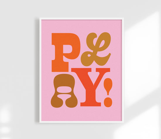 Play! Typographic Kids 8x10" Print