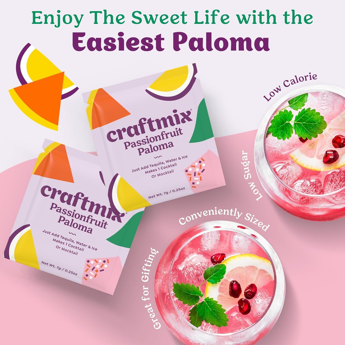 Passionfruit Paloma Cocktail / Mocktail Mixer - Individual Packet