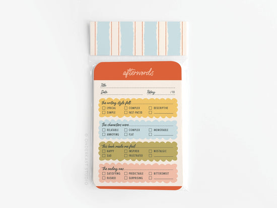 Afterwords Book Review Cards