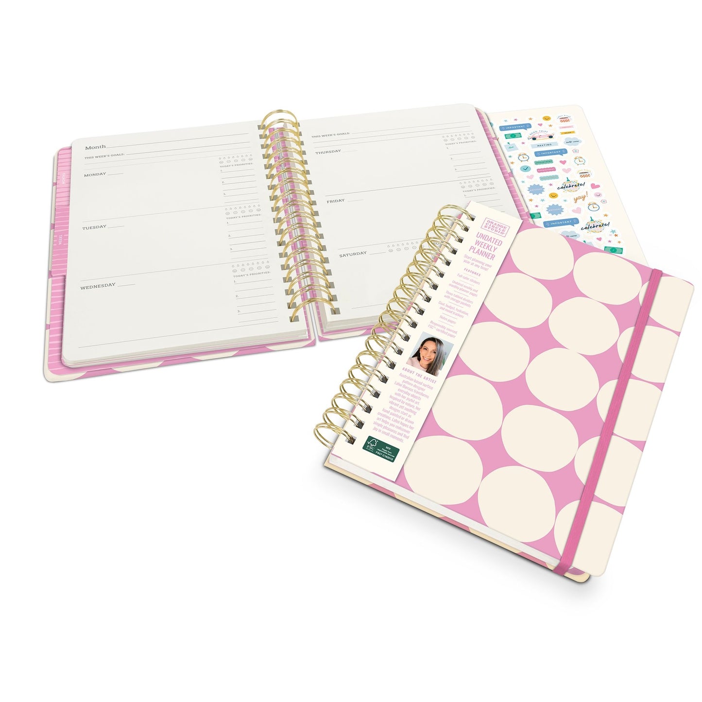 Darling Dots Undated Tri-Tab Planner