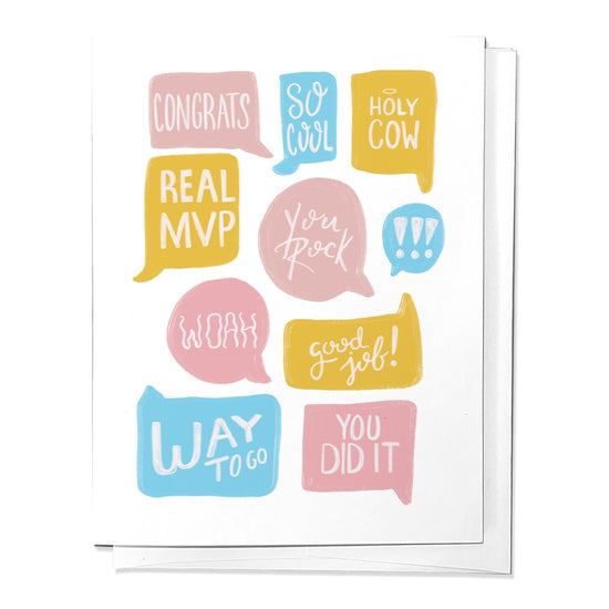 Say Congrats! Congratulations Colorful Type Greeting Card