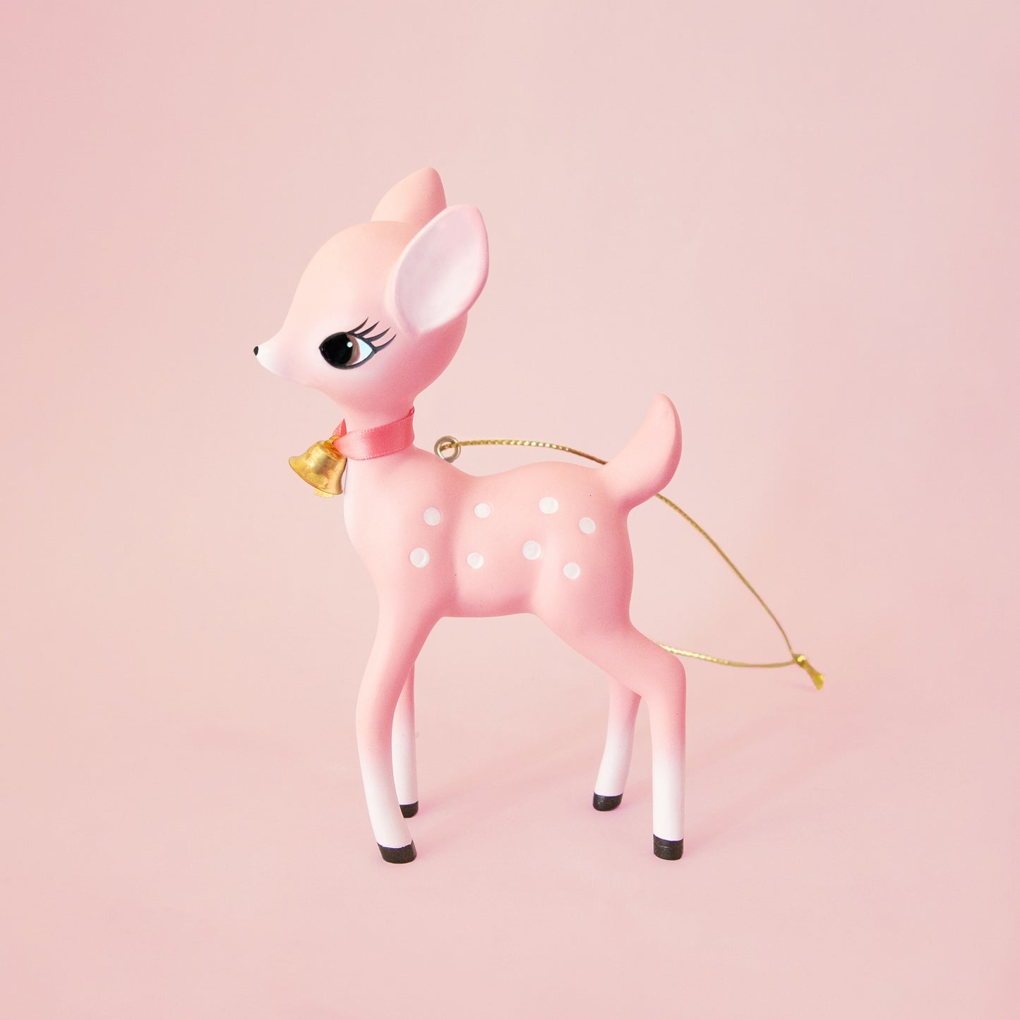 Retro Deer Ornament - Pink