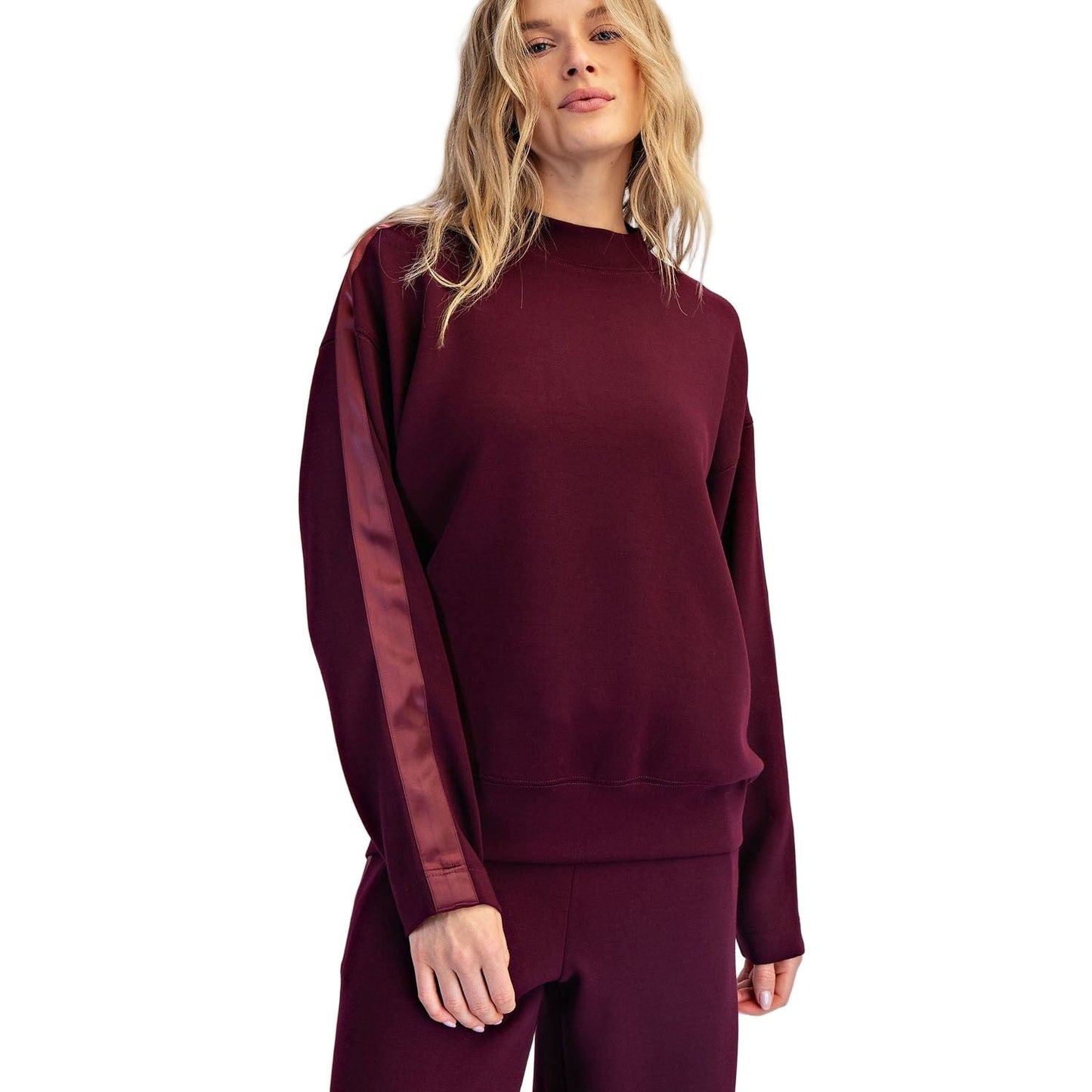 Luxe Satin Crewneck Pullover