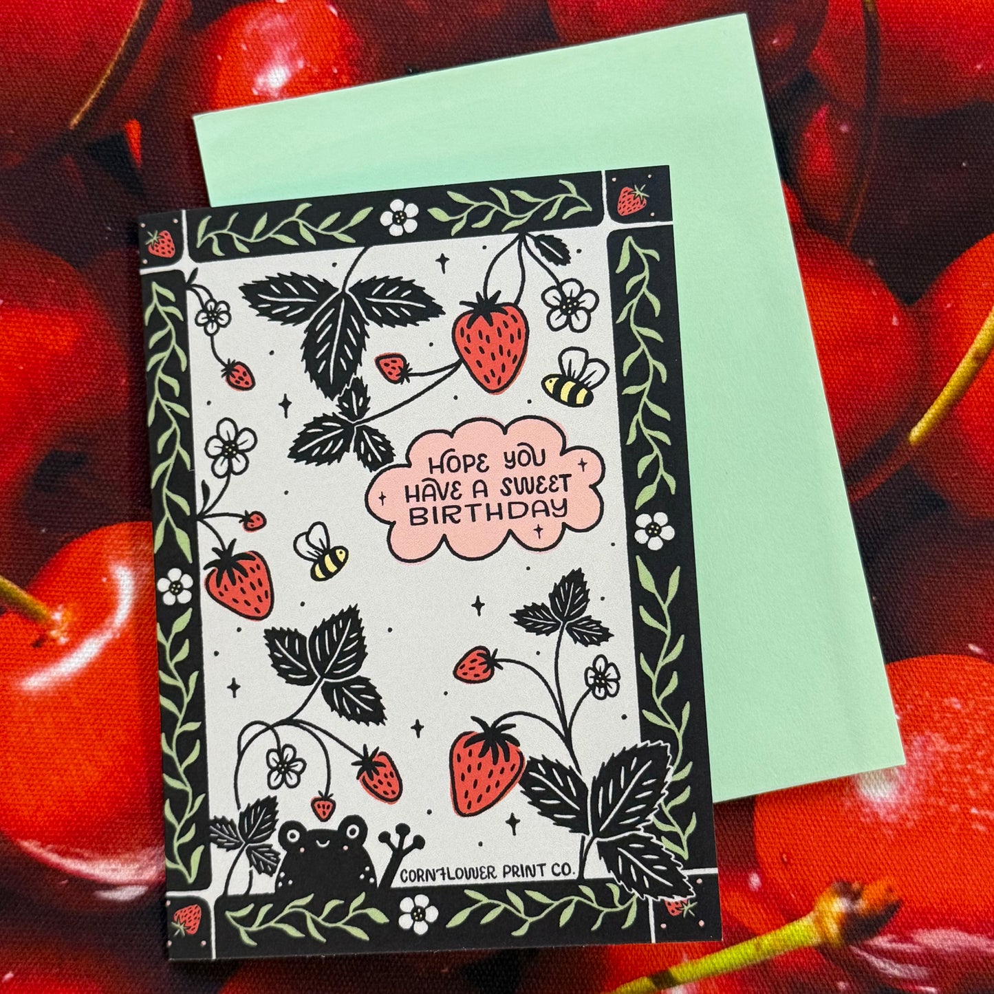Sweet Birthday Strawberry Greeting Card