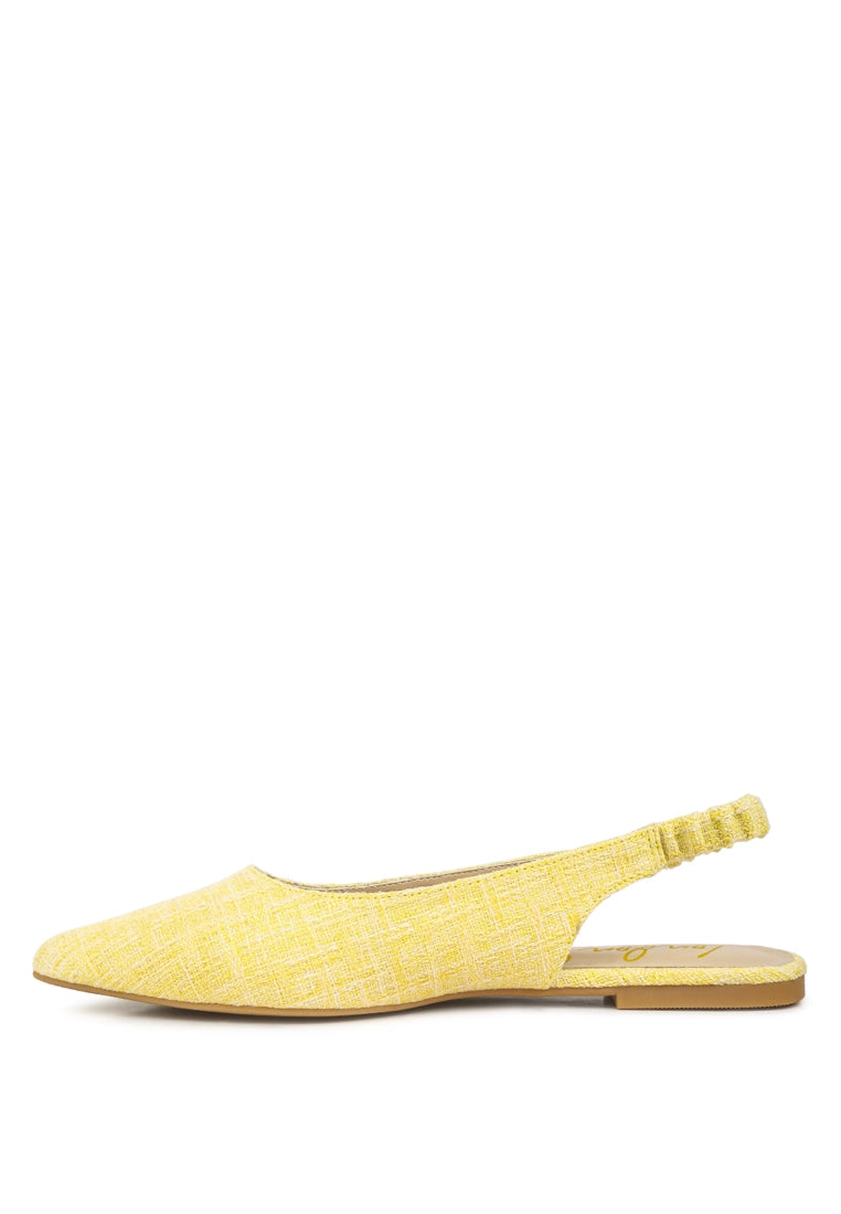 Without a Clue Yellow Tweed Slip Ons