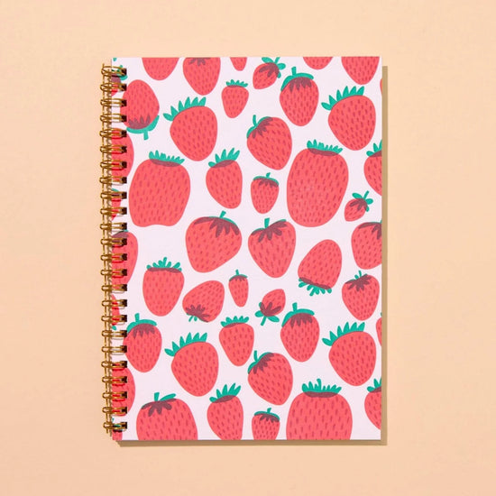 Strawberry Letterpress Spiral Notebook