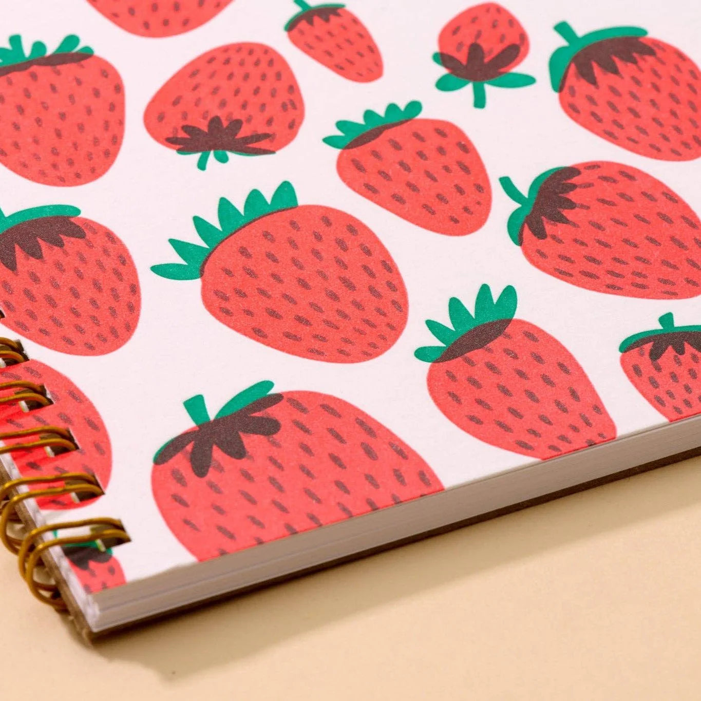 Strawberry Letterpress Spiral Notebook