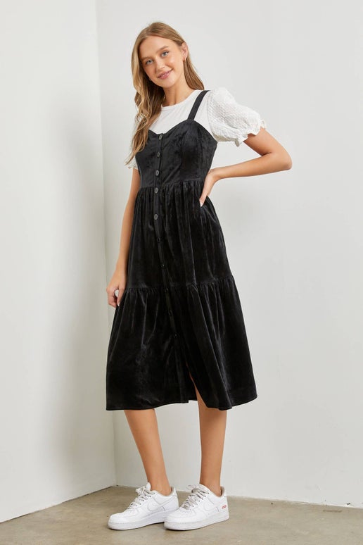 Black Velvet Sleeveless Dress