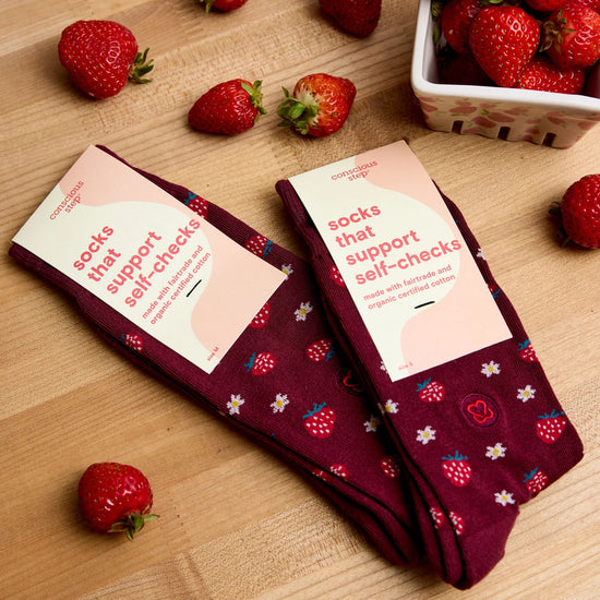 Socks That Support Self-Checks - Strawberries