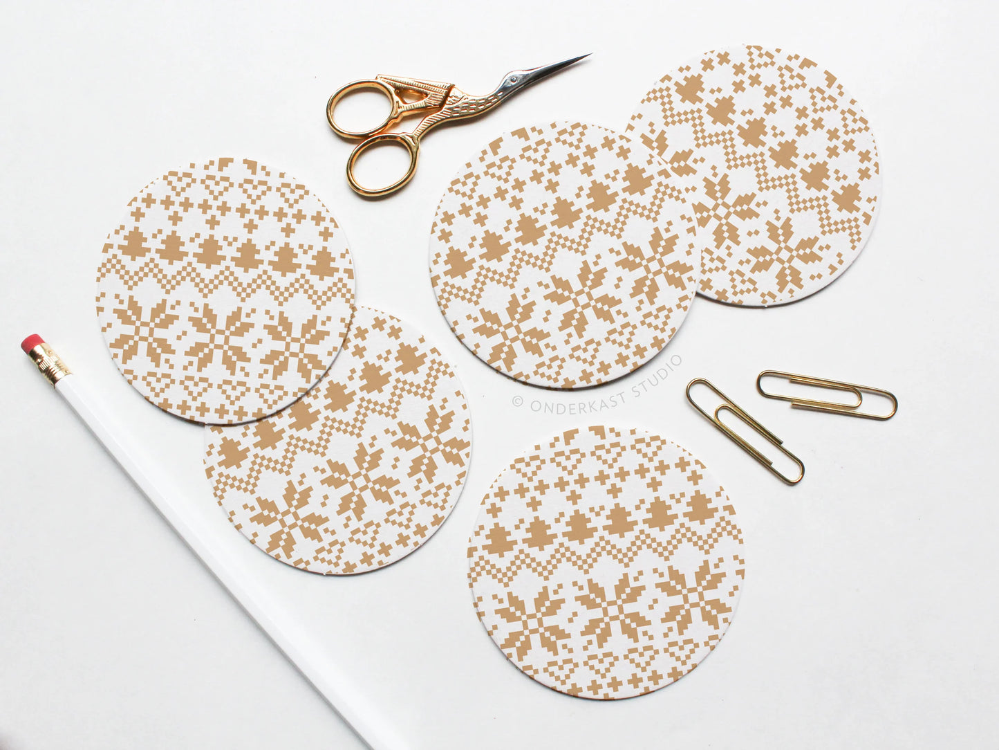 Holiday Cross Stitch Coaster Set / Holiday