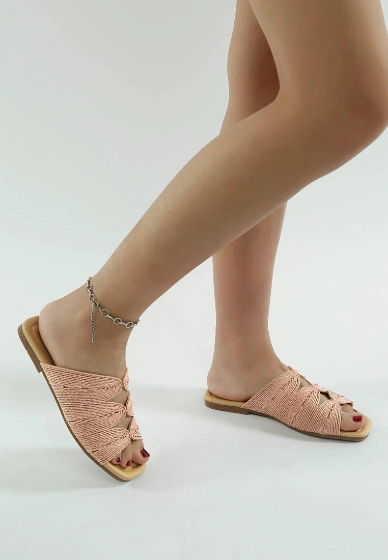 Daisy Doe Raffia Square Toe Flats