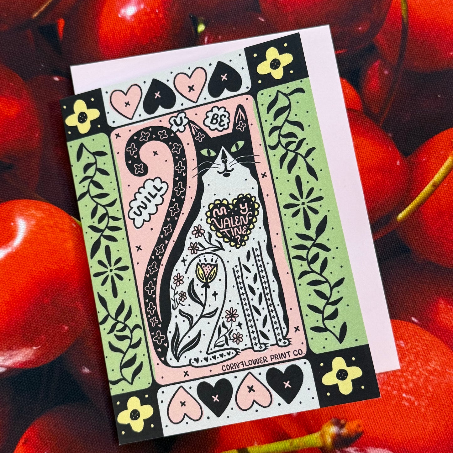 Will U Be My Valentine? Cat Greeting Card