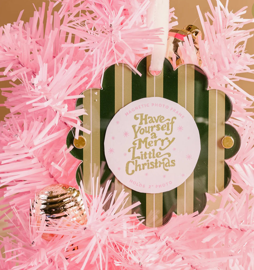 Picture Frame Ornament - Evergreen Stripes