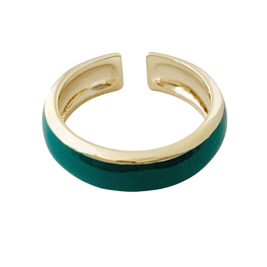 Daphne Emerald 18k Gold Enamel Ring