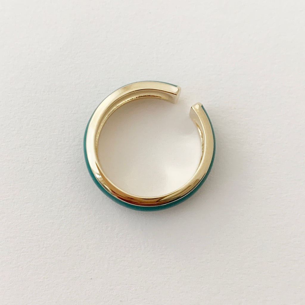 Daphne Emerald 18k Gold Enamel Ring