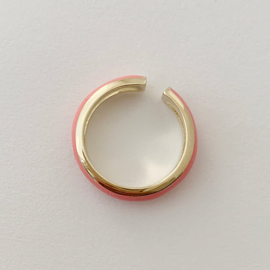 Daphne Peach 18k Gold Enamel Ring