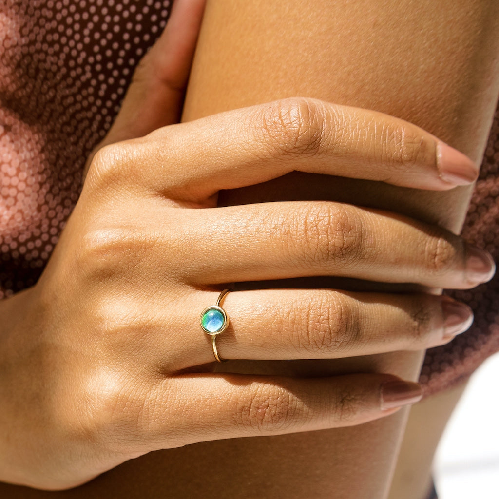 Mini Mood Ring: Sterling Silver