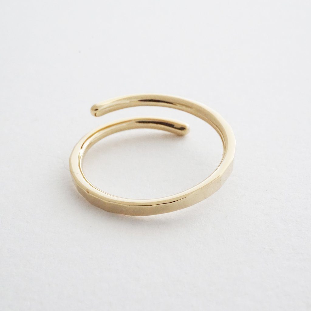 Hammered Wrap-Around Ring, Gold or Silver