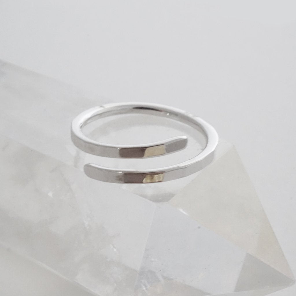 Hammered Wrap-Around Ring, Gold or Silver