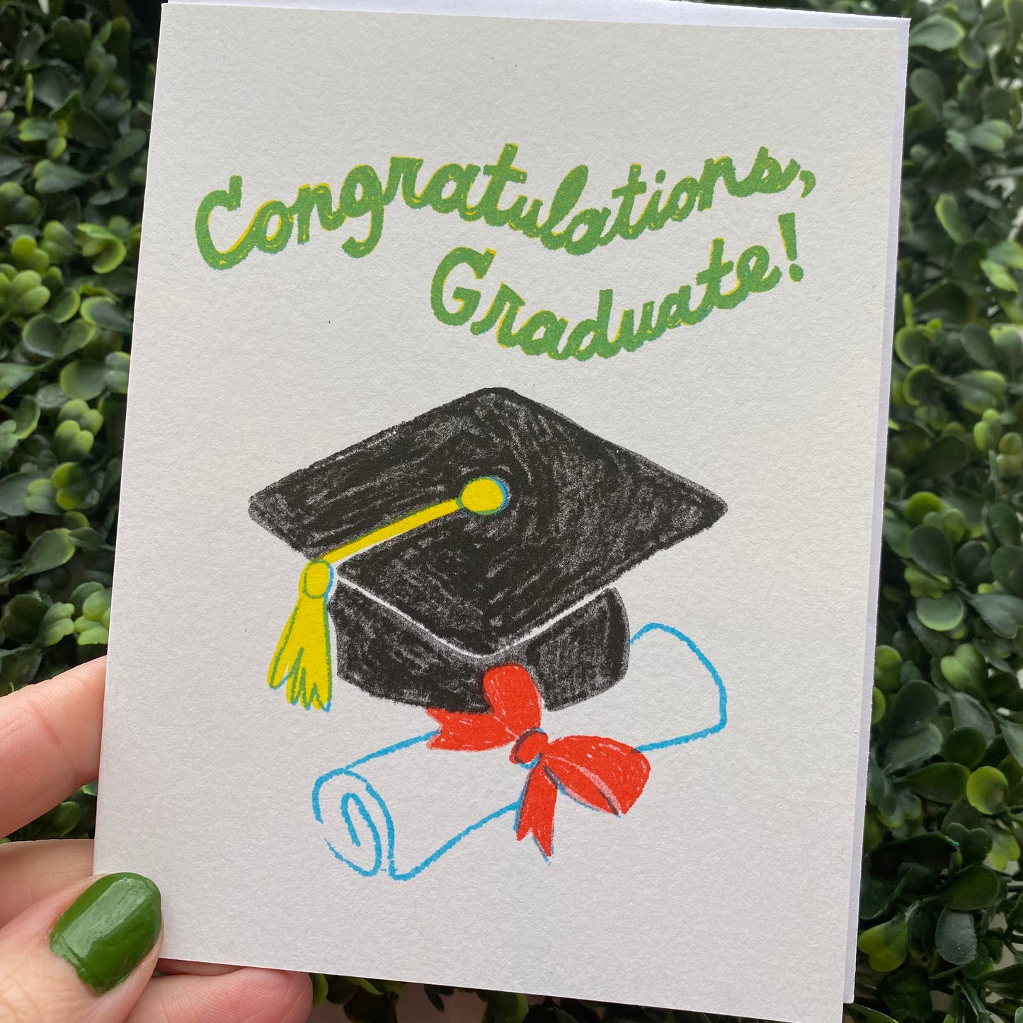 Congratulations Graduate Risograph Greeting Card