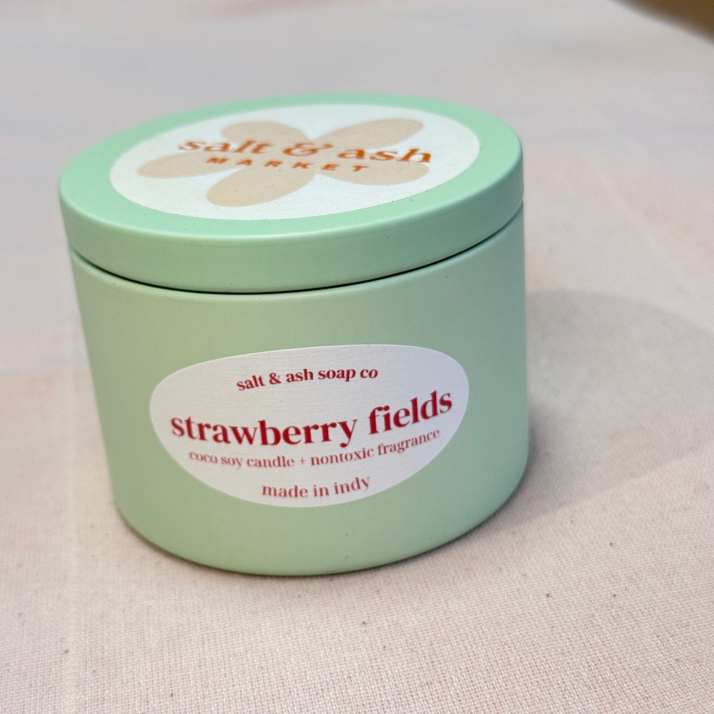 Strawberry Fields Tin Candle