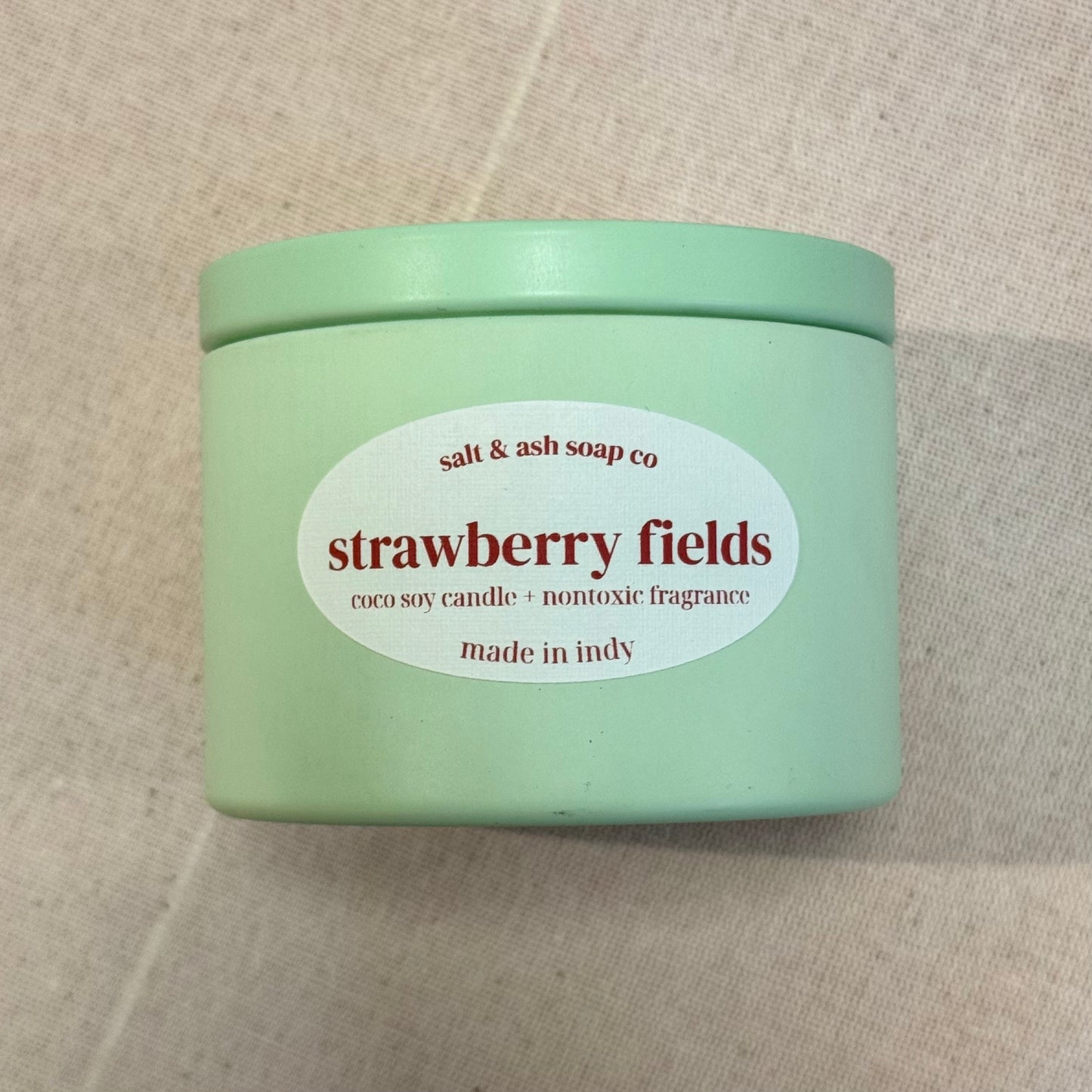 Strawberry Fields Tin Candle