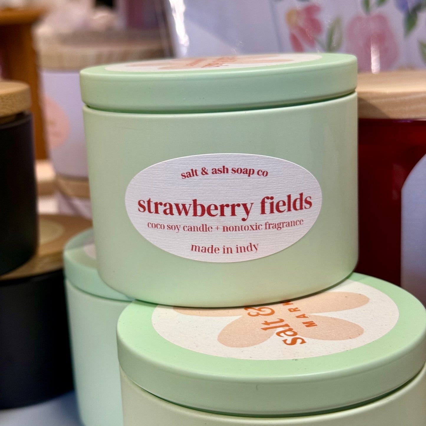 Strawberry Fields Tin Candle
