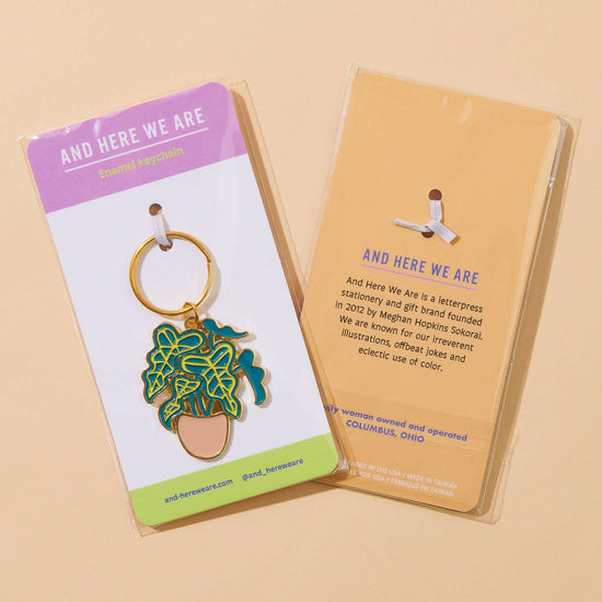 Alocasia Plant Enamel Keychain