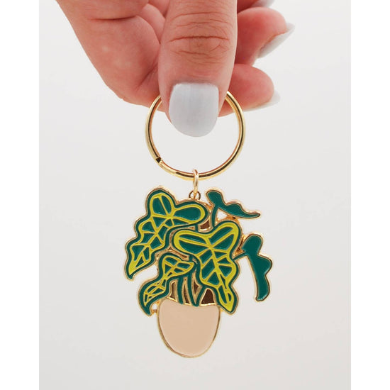 Alocasia Plant Enamel Keychain