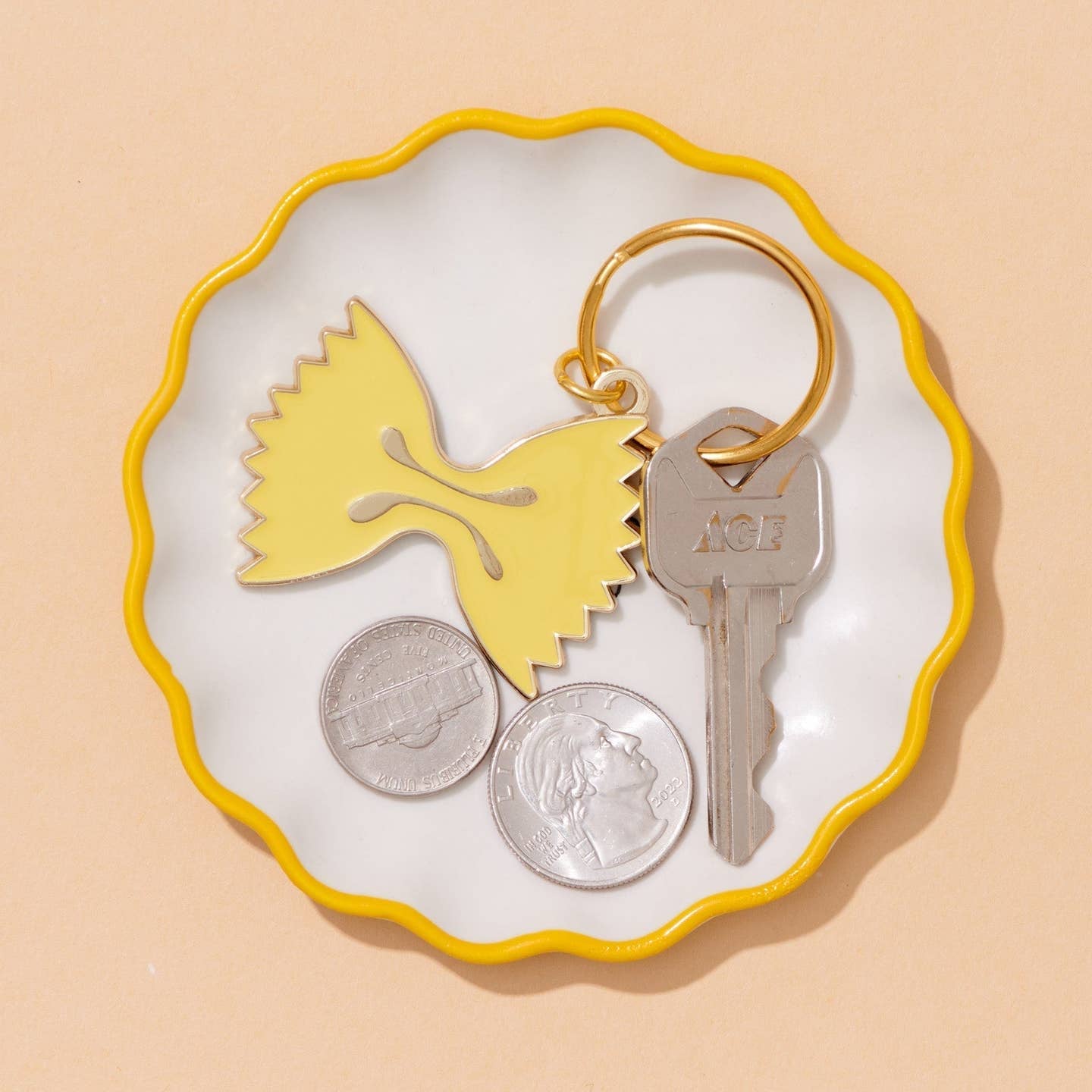 Farfalle Bowtie Pasta Enamel Keychain